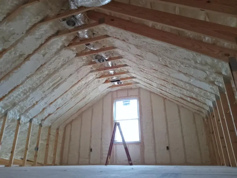Spray foam roofing application for Crawl Space Insulation project in Falls Church